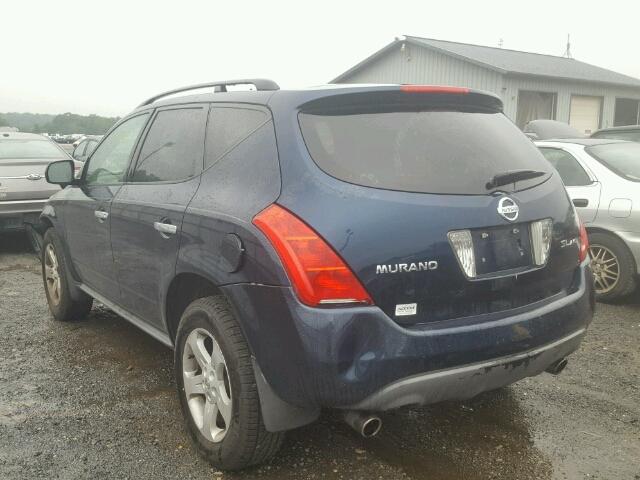 JN8AZ08W55W422695 - 2005 NISSAN MURANO SL BLUE photo 3