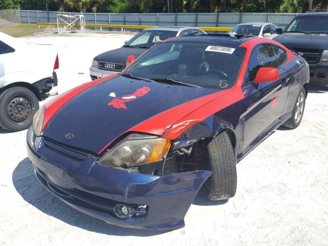 KMHHM65DX3U061029 - 2003 HYUNDAI TIBURON BLUE photo 2