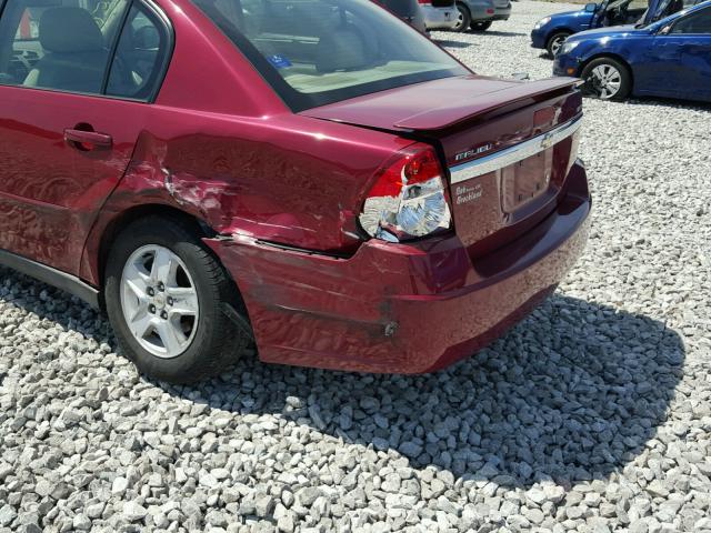 1G1ZT52845F280601 - 2005 CHEVROLET MALIBU LS MAROON photo 9