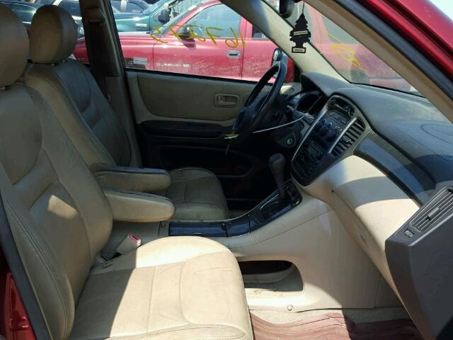 JTEHF21A920054853 - 2002 TOYOTA HIGHLANDER RED photo 5