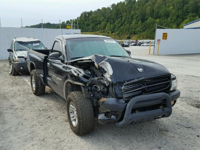 1B7GG26N01S132061 - 2001 DODGE DAKOTA BLACK photo 1