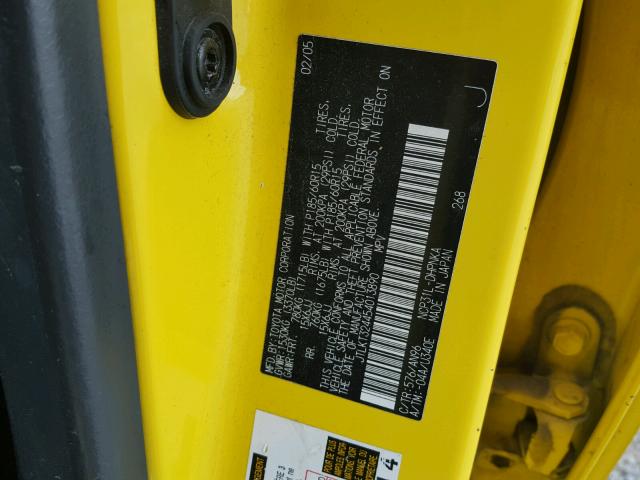 JTLKT324454013890 - 2005 TOYOTA SCION XB Sarı foto 10