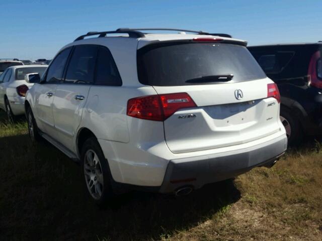 2HNYD28669H524011 - 2009 ACURA MDX WHITE photo 3