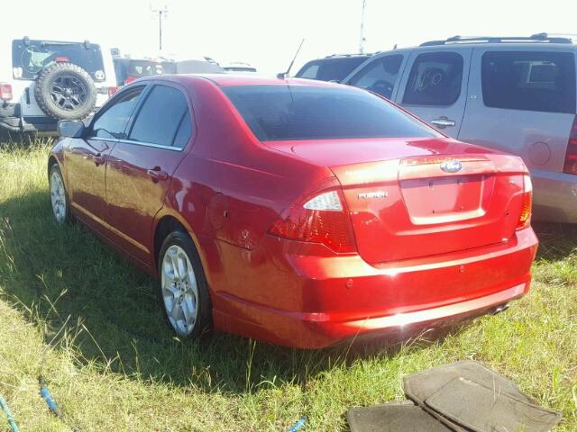 3FAHP0HAXBR329423 - 2011 FORD FUSION SE RED photo 3