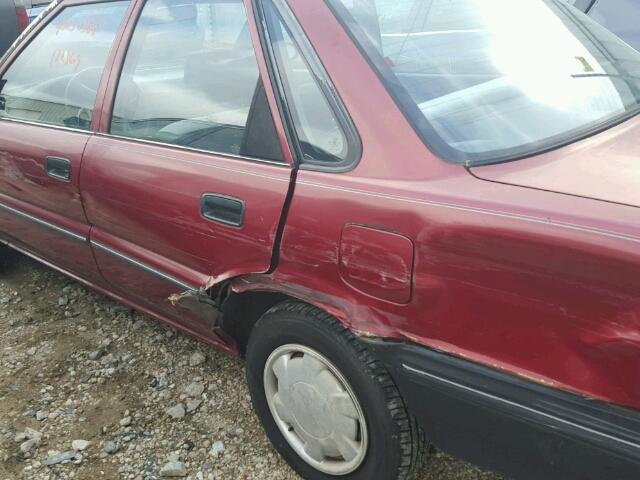 1Y1SK5463MZ056879 - 1991 GEO PRIZM BASE მუქწითელი ფოტო 9