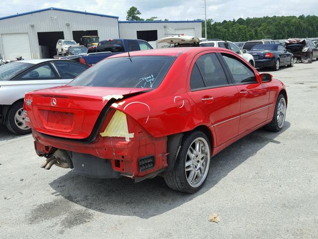 WDBRF64J52F155072 - 2002 MERCEDES-BENZ C 320 RED photo 4