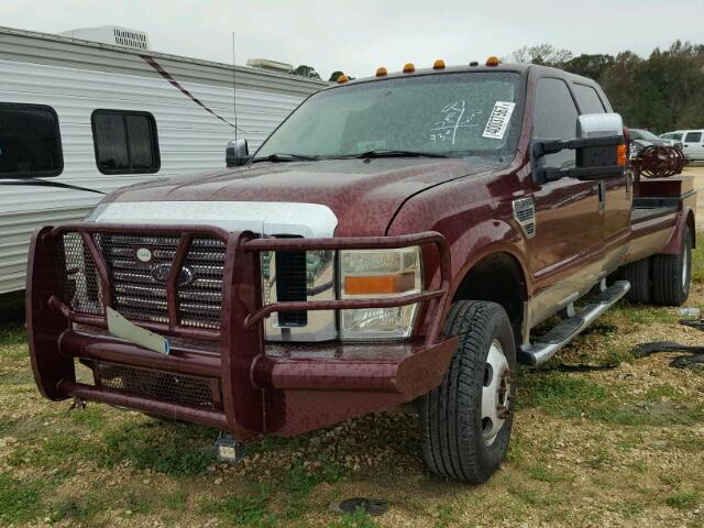 1FTWW33Y28ED22455 - 2008 FORD F350 SUPER MAROON photo 2