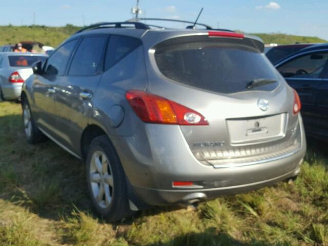 JN8AZ18U89W001869 - 2009 NISSAN MURANO S GRAY photo 3