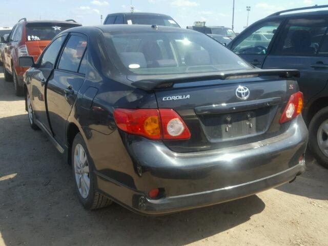 1NXBU4EE1AZ334908 - 2010 TOYOTA COROLLA BA BLACK photo 3