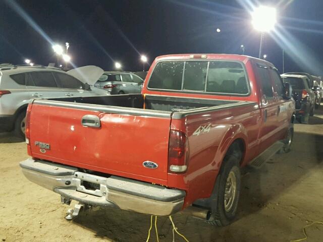 1FTNW21PX4EB87154 - 2004 FORD F250 SUPER RED photo 4