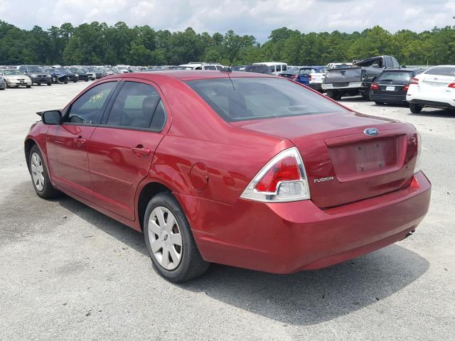 3FAHP06Z57R249012 - 2007 FORD FUSION S RED photo 3