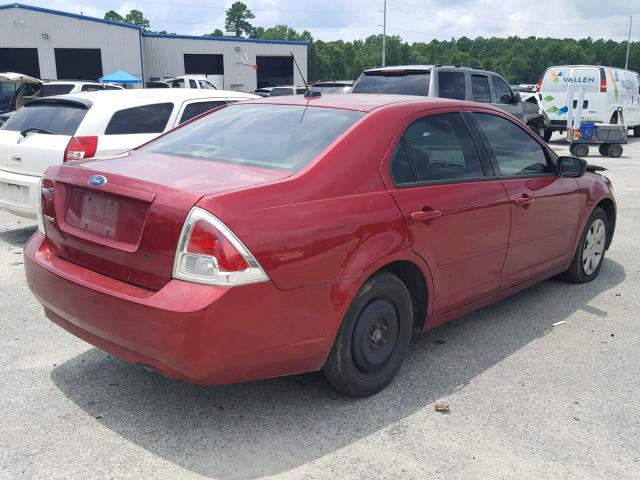 3FAHP06Z57R249012 - 2007 FORD FUSION S RED photo 4
