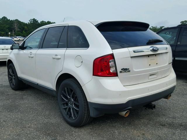 2FMDK3KC2DBA76906 - 2013 FORD EDGE LIMIT WHITE photo 3