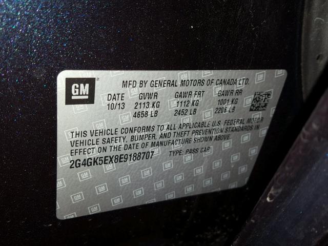 2G4GK5EX8E9188707 - 2014 BUICK REGAL 蓝色 照片 10