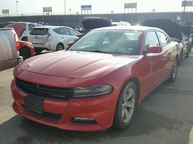 2C3CDXHG6FH765153 - 2015 DODGE CHARGER SX RED photo 2