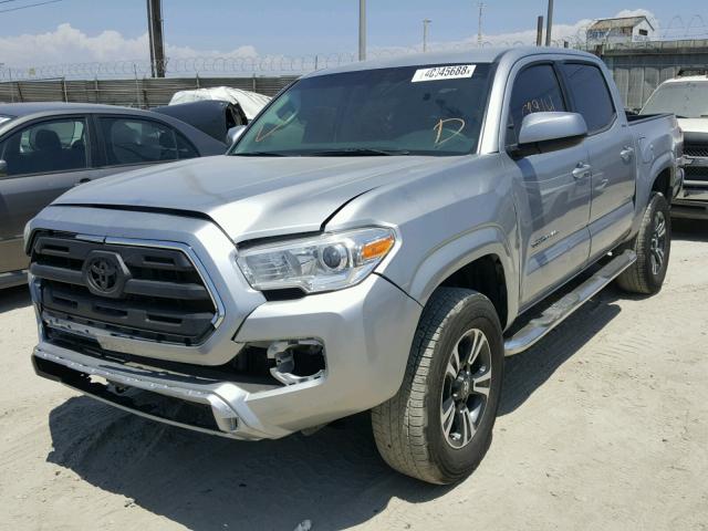 5TFCZ5ANXGX003547 - 2016 TOYOTA TACOMA DOU SILVER photo 2