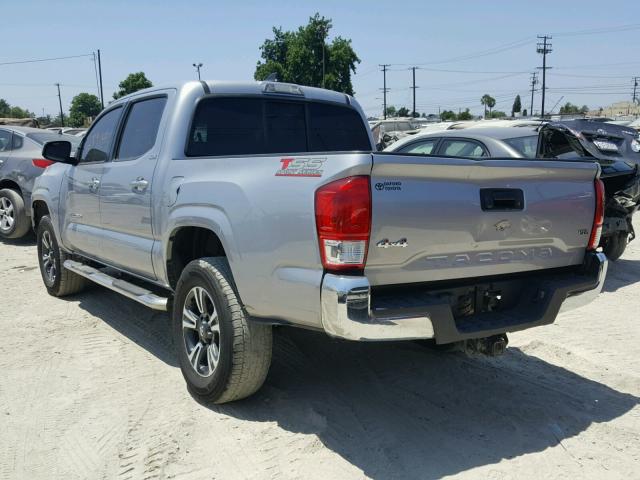 5TFCZ5ANXGX003547 - 2016 TOYOTA TACOMA DOU SILVER photo 3