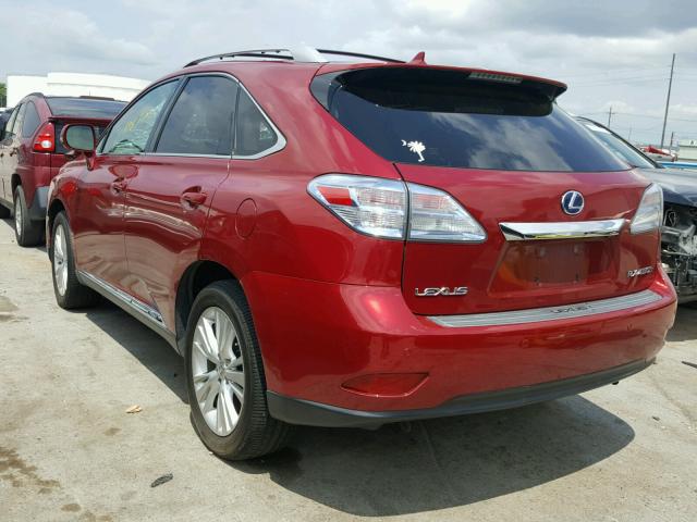 JTJBC1BA5A2023384 - 2010 LEXUS RX 450 BURGUNDY photo 3