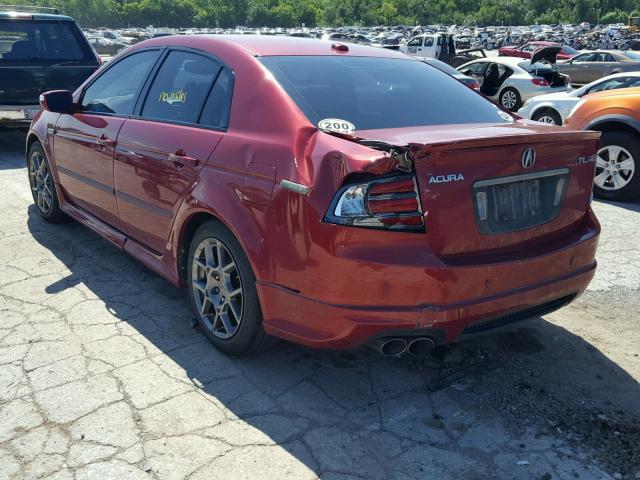 19UUA75518A001614 - 2008 ACURA TL TYPE S RED photo 3