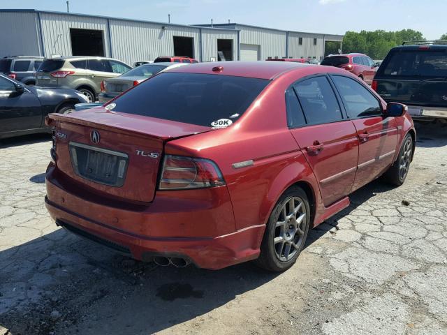 19UUA75518A001614 - 2008 ACURA TL TYPE S RED photo 4
