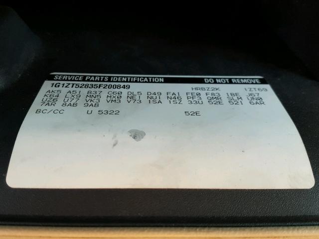 1G1ZT52835F200849 - 2005 CHEVROLET MALIBU LS 金色 照片 10