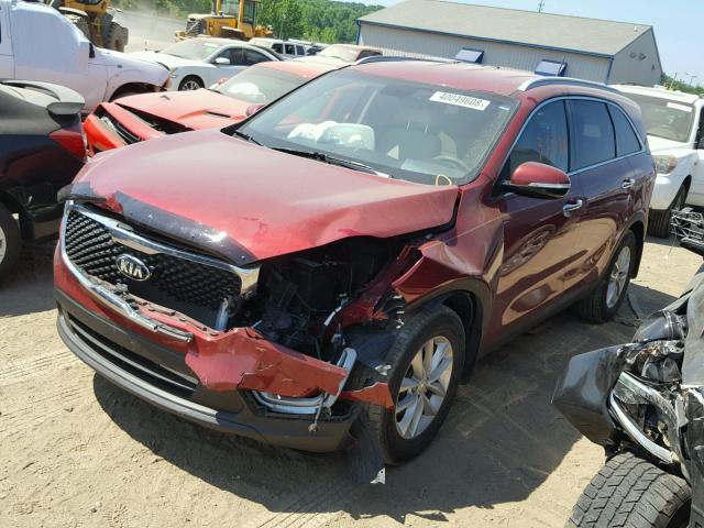 5XYPG4A54GG163721 - 2016 KIA SORENTO LX RED photo 2