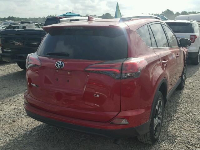 2T3ZFREV6GW286179 - 2016 TOYOTA RAV4 LE RED photo 4