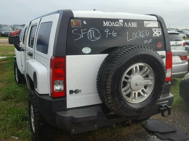 5GTDN13E278222317 - 2007 HUMMER H3 WHITE photo 3