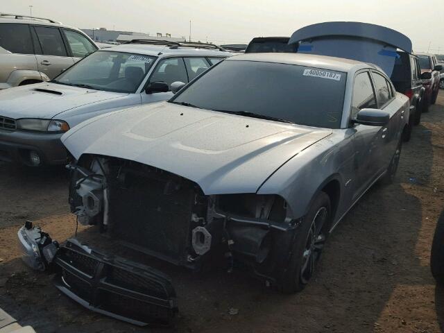 2C3CDXDT2EH178322 - 2014 DODGE CHARGER GRAY photo 2