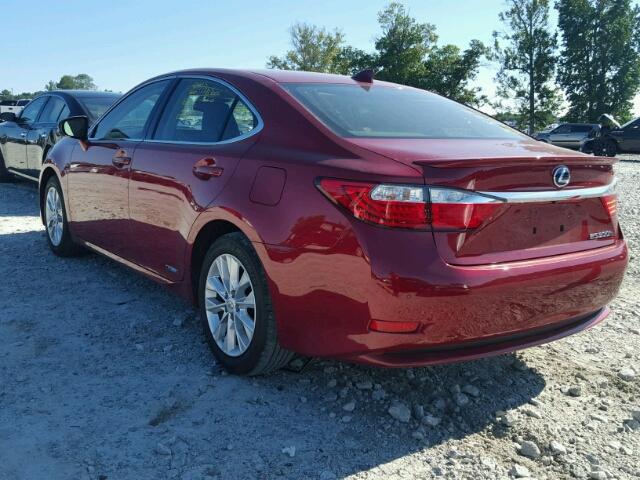 JTHBW1GG7F2092364 - 2015 LEXUS ES 300H RED photo 3