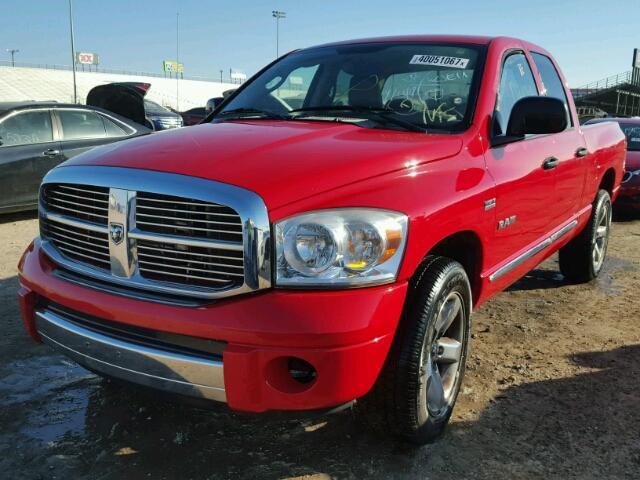 1D7HA18228S635061 - 2008 DODGE RAM 1500 RED photo 2