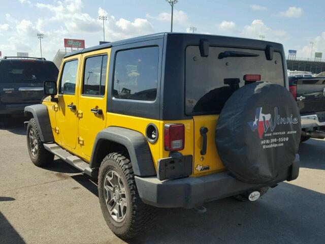 1C4BJWFG8FL542581 - 2015 JEEP WRANGLER U YELLOW photo 3