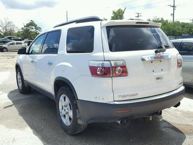 1GKEV13708J296346 - 2008 GMC ACADIA SLE WHITE photo 3