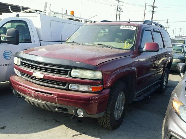 1GNEK13T15R124722 - 2005 CHEVROLET TAHOE K150 BURGUNDY photo 2