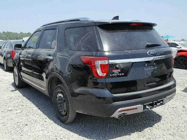 1FM5K7F87HGD40332 - 2017 FORD EXPLORER L BLACK photo 3