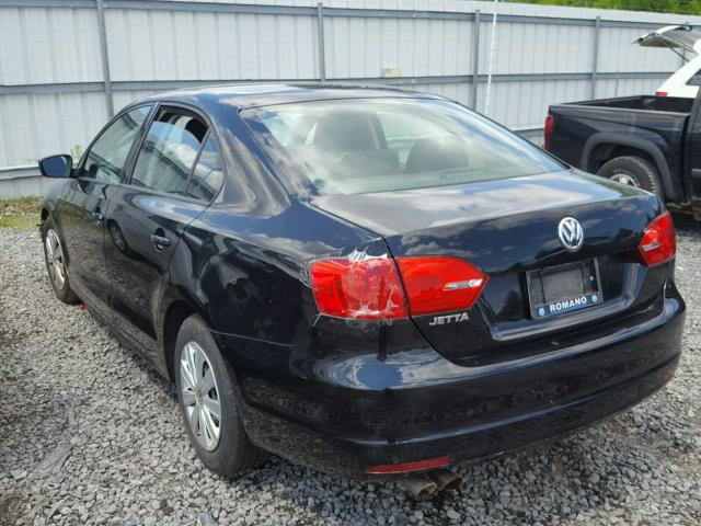 3VW1K7AJ0BM392666 - 2011 VOLKSWAGEN JETTA BASE 黑色 照片 3