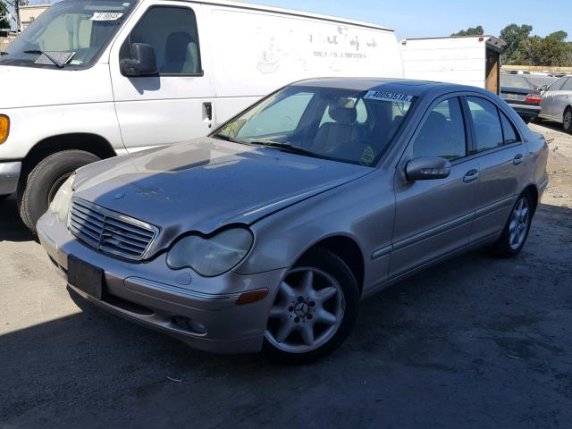 WDBRF61J02E007213 - 2002 MERCEDES-BENZ C240 BEIGE photo 2