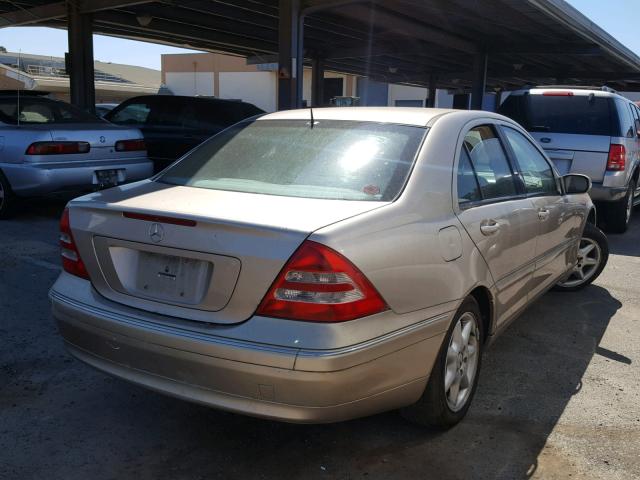 WDBRF61J02E007213 - 2002 MERCEDES-BENZ C240 BEIGE photo 4