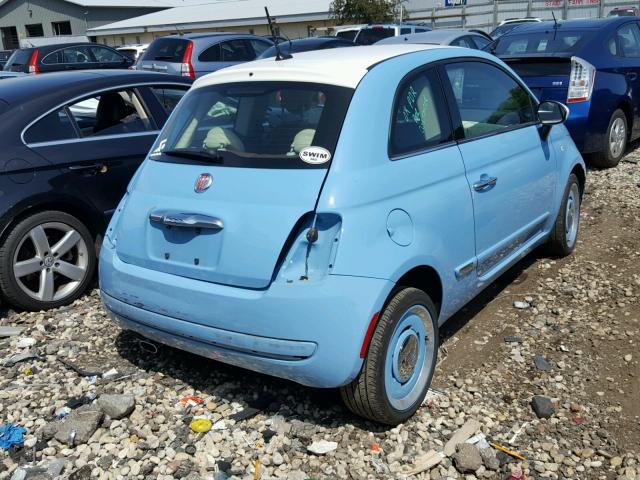 3C3CFFCR9ET269248 - 2014 FIAT 500 LOUNGE BLUE photo 4