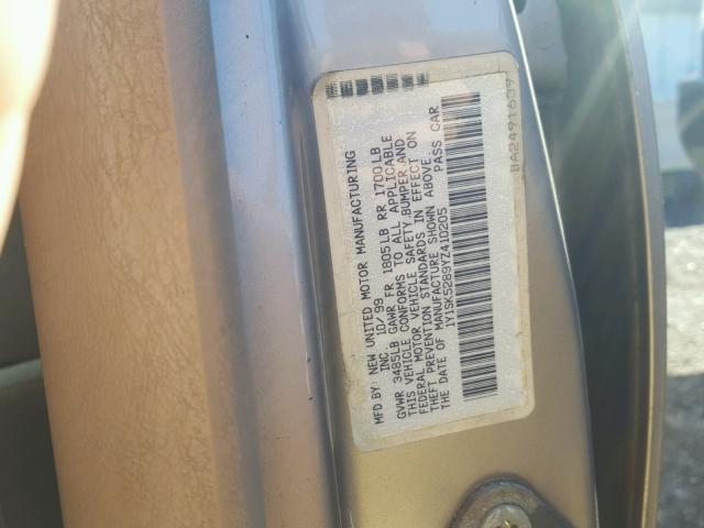 1Y1SK5289YZ410205 - 2000 CHEVROLET GEO PRIZM 金色 照片 10