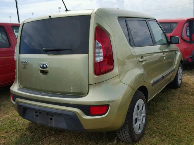 KNDJT2A5XD7621213 - 2013 KIA SOUL GREEN photo 4