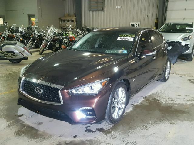 JN1EV7AR7JM442400 - 2018 INFINITI Q50 LUXE BROWN photo 2