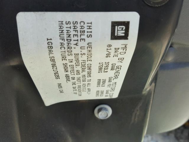 1G8AL58F06Z176255 - 2006 SATURN ION LEVEL GRAY photo 10