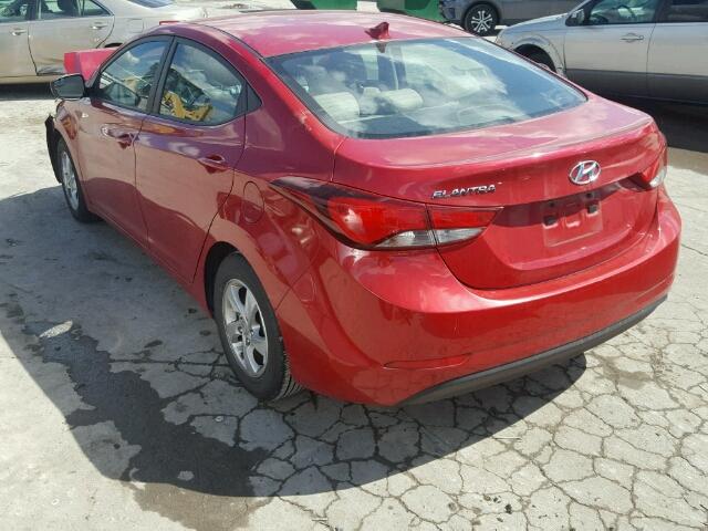 KMHDH4AE6FU392605 - 2015 HYUNDAI ELANTRA SE MAROON photo 3