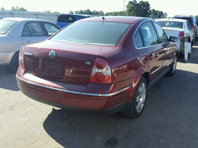 WVWRH63B02P242233 - 2002 VOLKSWAGEN PASSAT GLX RED photo 4