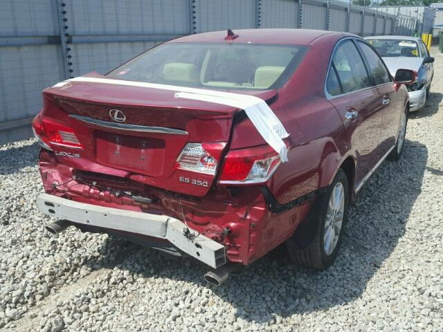 JTHBK1EG7A2387651 - 2010 LEXUS ES 350 RED photo 4