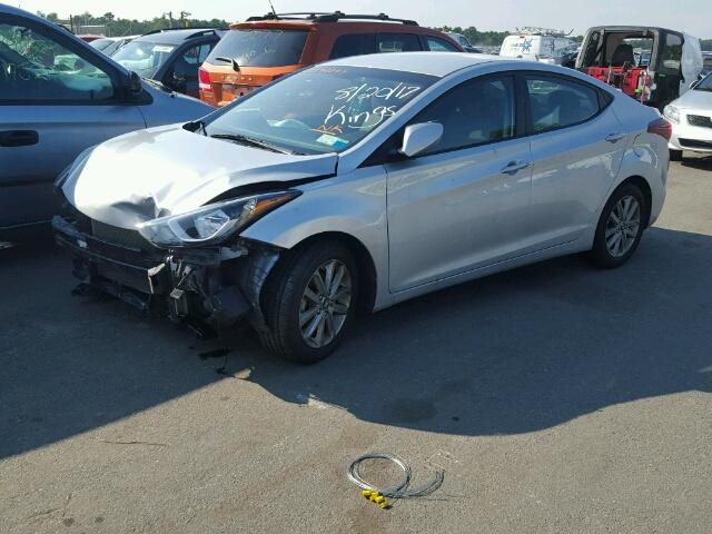 5NPDH4AE0EH481017 - 2014 HYUNDAI ELANTRA SE SILVER photo 2