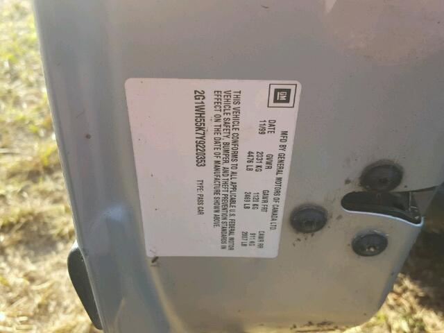 2G1WF52E349290785 - 2004 CHEVROLET IMPALA 银色 照片 10