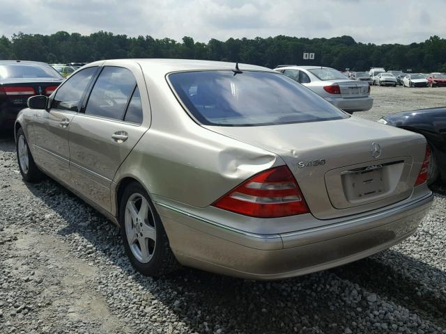 WDBNG70J52A265169 - 2002 MERCEDES-BENZ S 430 GOLD photo 3