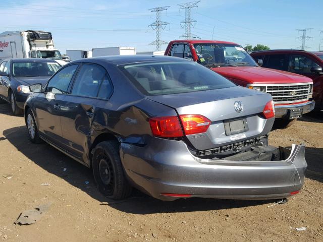 3VW2K7AJ3EM352767 - 2014 VOLKSWAGEN JETTA BASE Մոխրագույն լուսանկար 3